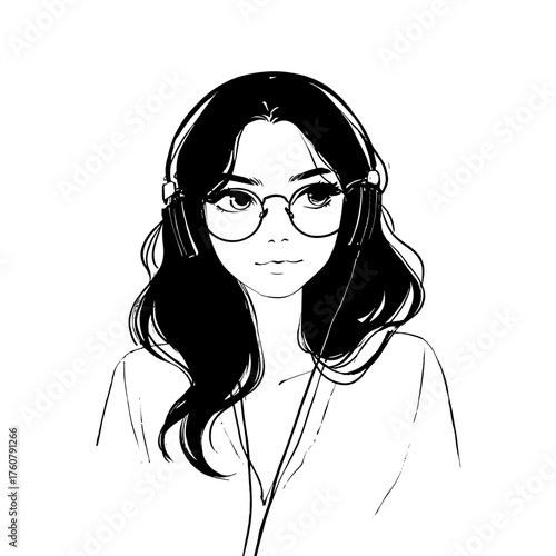 YouTuber. YouTuber simple black and white line art vector logo