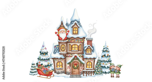 fairy tale castle on the white background