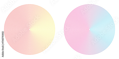 different red-pink concentric circles icon vector illustration isolated on transparent background. radar signal or vibration elements. sonar or sound wave ring collection. sound wave rings collection