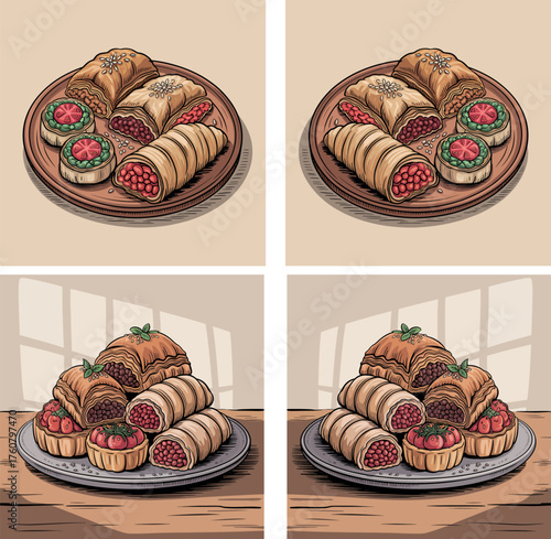 chocolate cake on plate dessert isolated white background sweet bakery snack