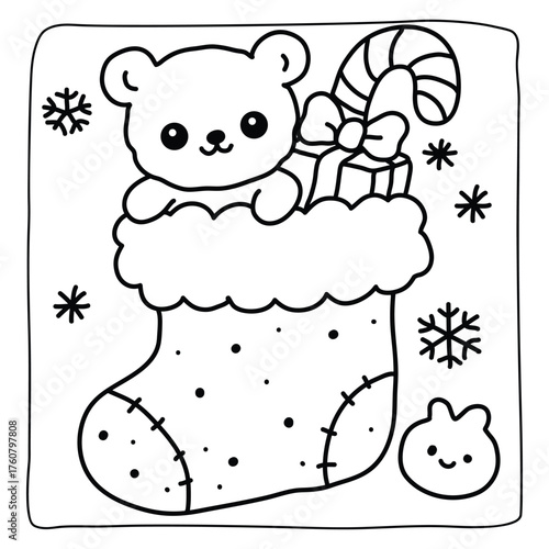 Bold and Easy Cute Christmas Coloring Pages-17