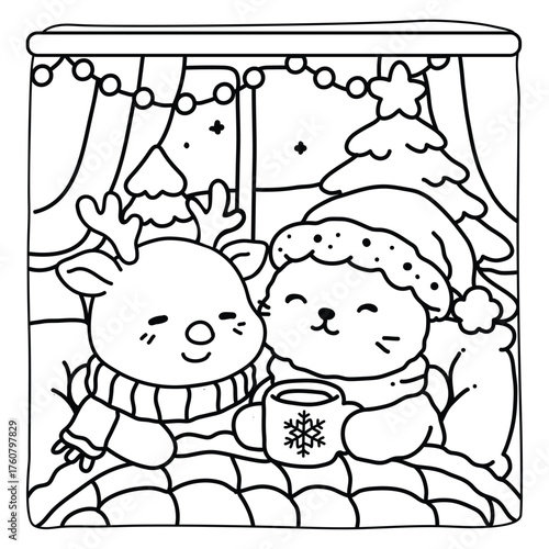 Bold and Easy Cute Christmas Coloring Pages-20
