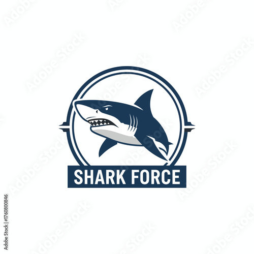 Shark Force Aggressive Mascot Vector Logo