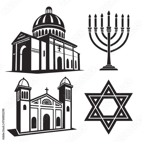 Religious symbols and buildings collection
