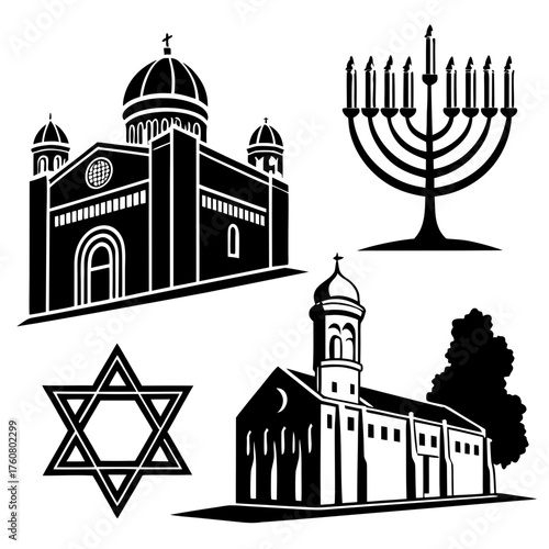 Religious symbols and buildings collection