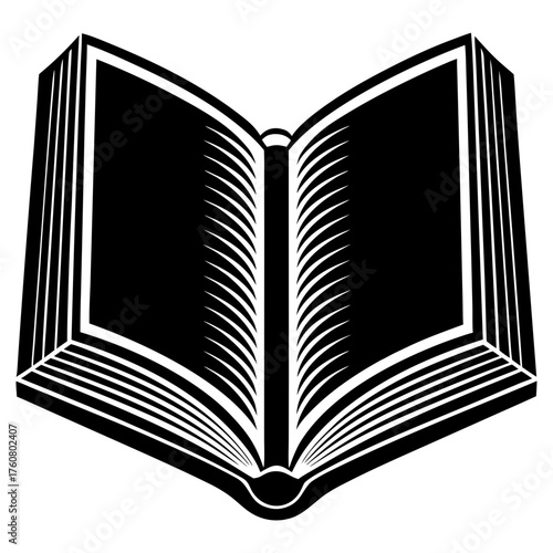 Open Book Outline Icon - Education, Reading, and Knowledge Symbol