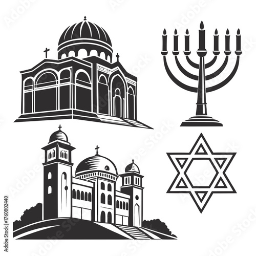 Religious buildings and symbols collection