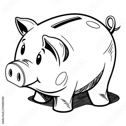 Piggy Bank Saving Money Concept - Financial Security and Investment