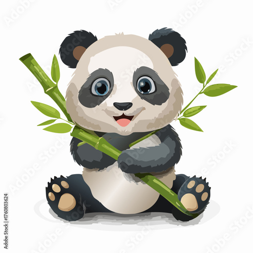 Süßer Panda mit Bambus