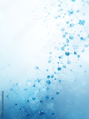 white and light blue medical abstract gradient background with molecules web banner medical background in white and light blue gradient with molecular designscience technology and medical concept