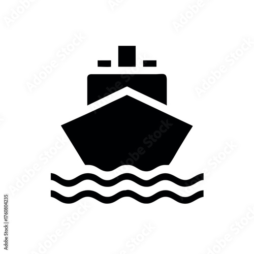 Minimal stylized ship silhouette with elegant form Line Art Vector illustration