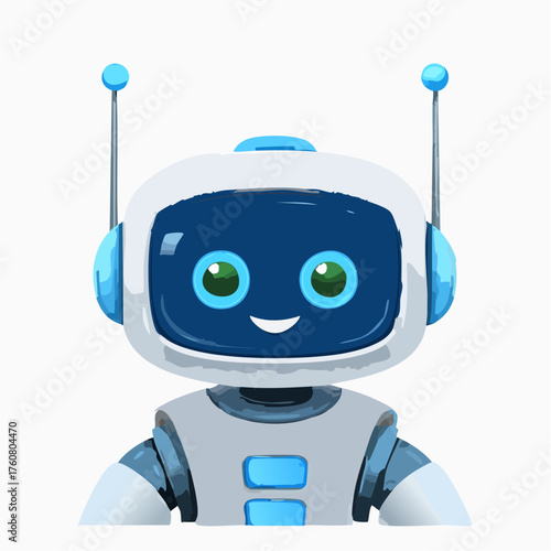 Robotergesicht im Cartoon-Stil