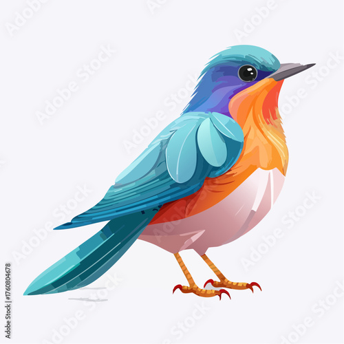 Fantasie-Vogel mit buntem Gefieder