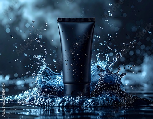 Hydrating Skincare Product with Water Splash for Men.