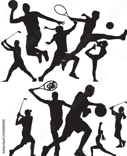 human playing position silhouette 