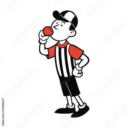 funny comedy face referee  cartoon character  