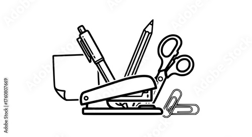 Collection of Essential Stationery Items for Office and School