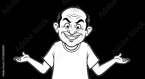 Man with Shifty Eyes Gesturing Confusion or Mockery