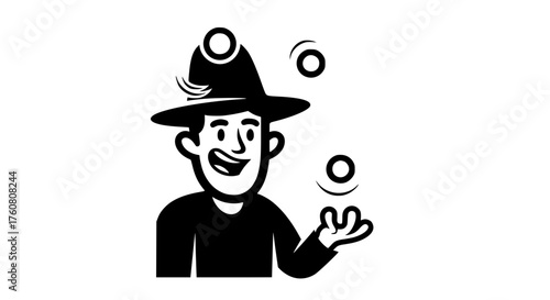 Magician Juggling Rings Performance Skill and Entertainment