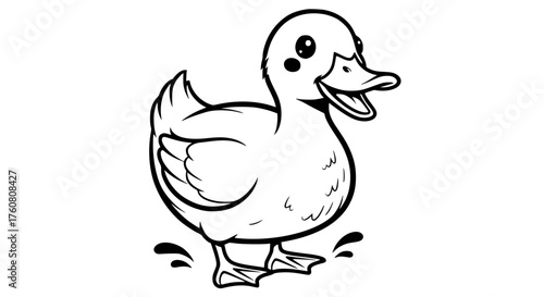 A Cute Baby Duckling Waddling Happily Outdoors