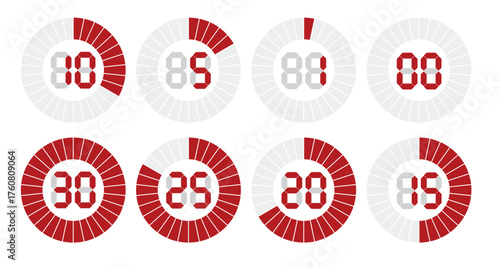 Timer icon set. vector illustration
