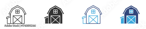 Barn farm icon set, vector illustration .