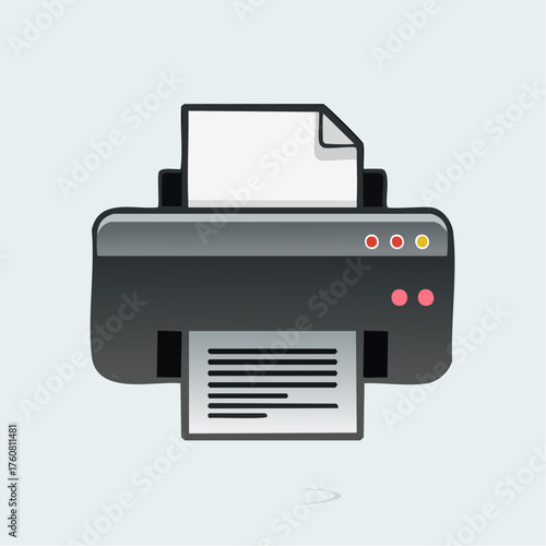 Modern printer illustration for document printing and office equipment