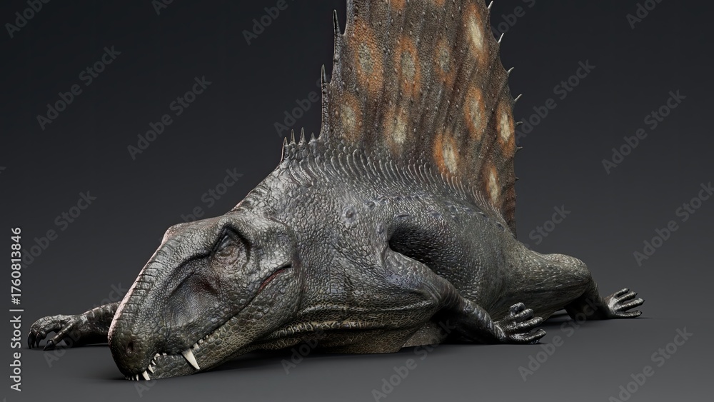 Obraz premium Dimetrodon of background. 3d model rendering