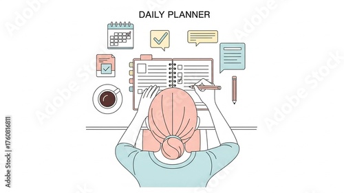 Daily Planner and Time Management Concept