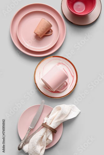 Elegant pink dinnerware set...