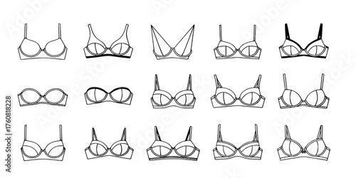 Vector Set: Retro Bra Icons

