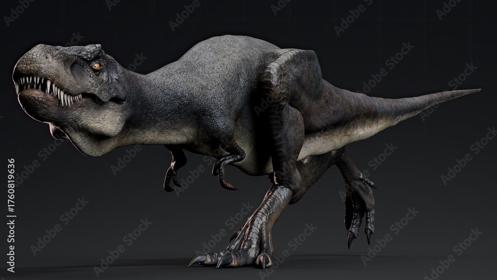 Obraz premium Juvenile Tyrannosaurus Rex of background. 3d model rendering