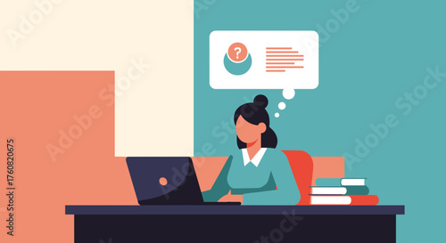 Professional woman researching and seeking answers using technology