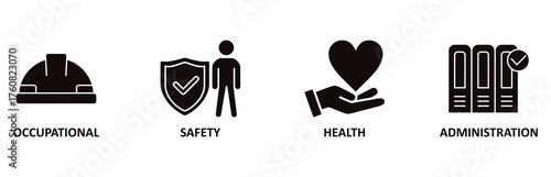 OSHA icon set vector illustration for occupational safety and health administration with an icon of worker, protection, healthcare, and procedure