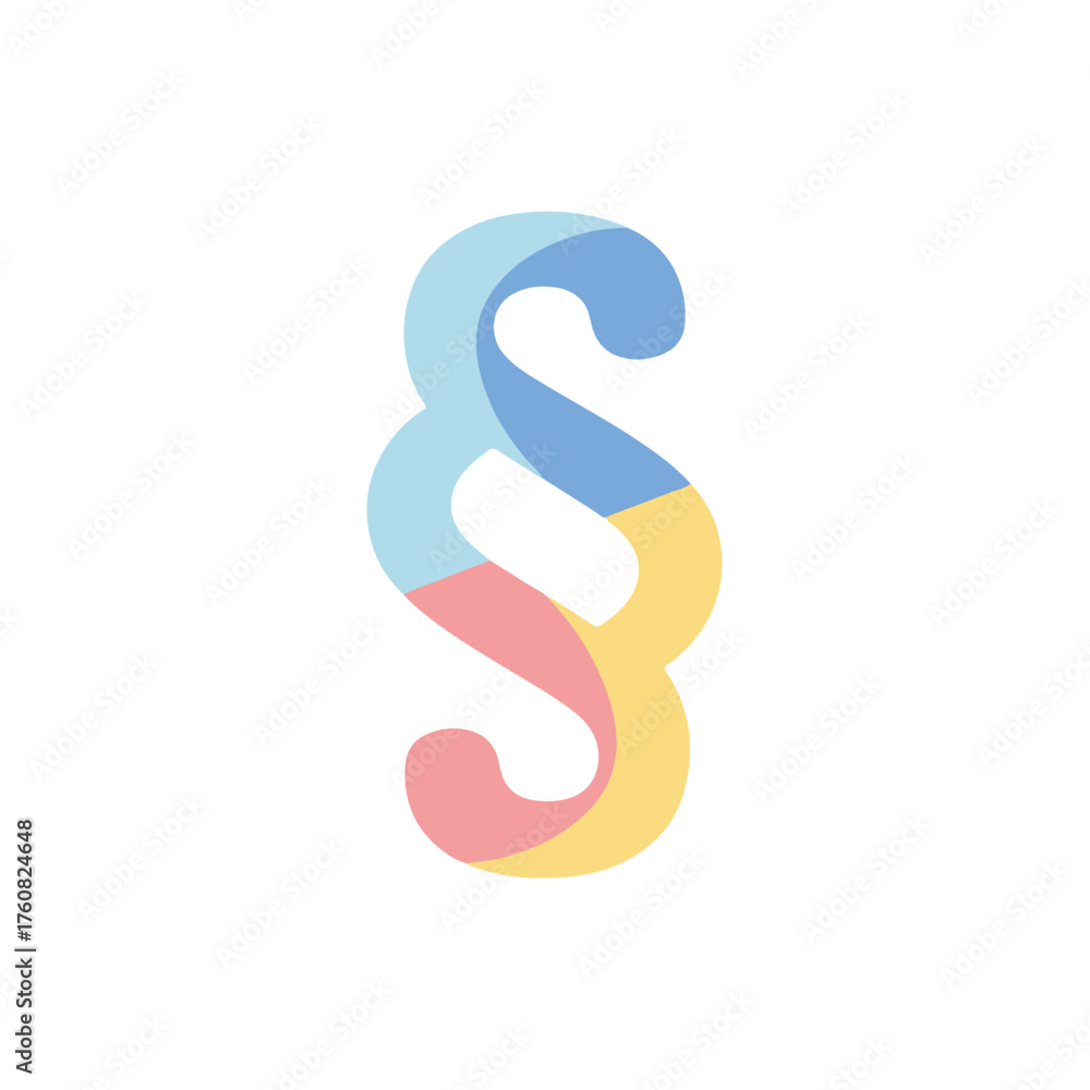 Naklejka premium Colorful Paragraph Symbol Graphic, Modern Design Element