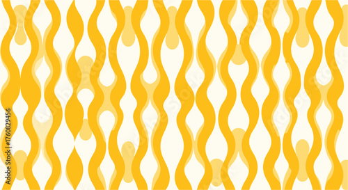 Seamless retro pattern with wavy lines in shades of yellow and white, creating a vibrant and eyecatching design