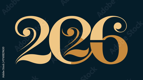 Illustration of the number two thousand and twenty six art background design