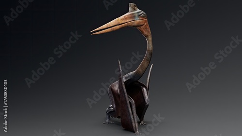 Quetzalcoatlus of background. 3d model rendering
