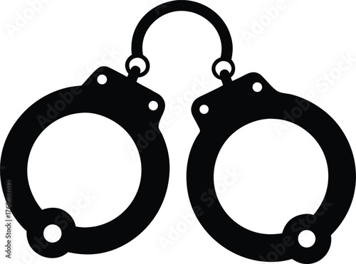 handcuff silhouette, handcuff silhouette vector, handcuff vector art, handcuff icon vector illustration on white background