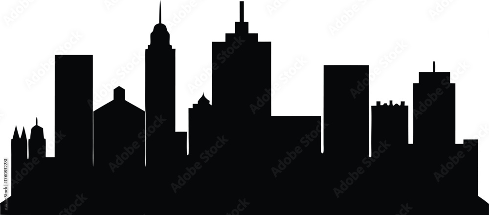 Obraz premium Wichita Kansas Skyline Silhouette Vector Cityscape, KANSAS CITY Missouri USA City Skyline Vector, Kansas City Missouri Skyline Illustration