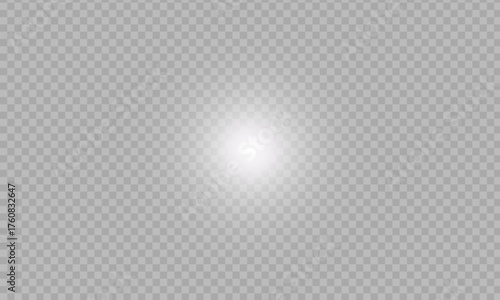 White sparkle light effect isolated on transparent background. Glowing silver white light. Shining star, light spark with rays. Light sparkle bling effect. Light PNG. Flare light, lens flare	