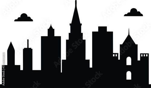 New Orleans skyline silhouette with iconic buildings, New Orleans Louisiana Skyline Illustration. NOLA Skyline Vector Art