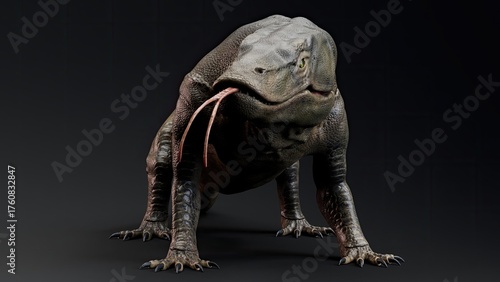 Wallpaper Mural Megalania of background. 3d model rendering Torontodigital.ca