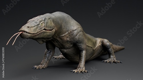 Wallpaper Mural Megalania of background. 3d model rendering Torontodigital.ca