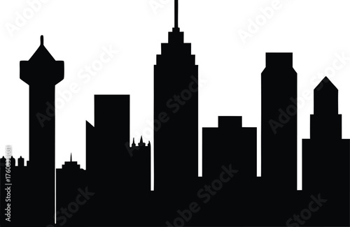 Charlotte skyline horizontal banner. Black and white silhouette of Charlotte, North Carolina Vector. Charlotte North Carolina Skyline Vector Silhouette Illustration