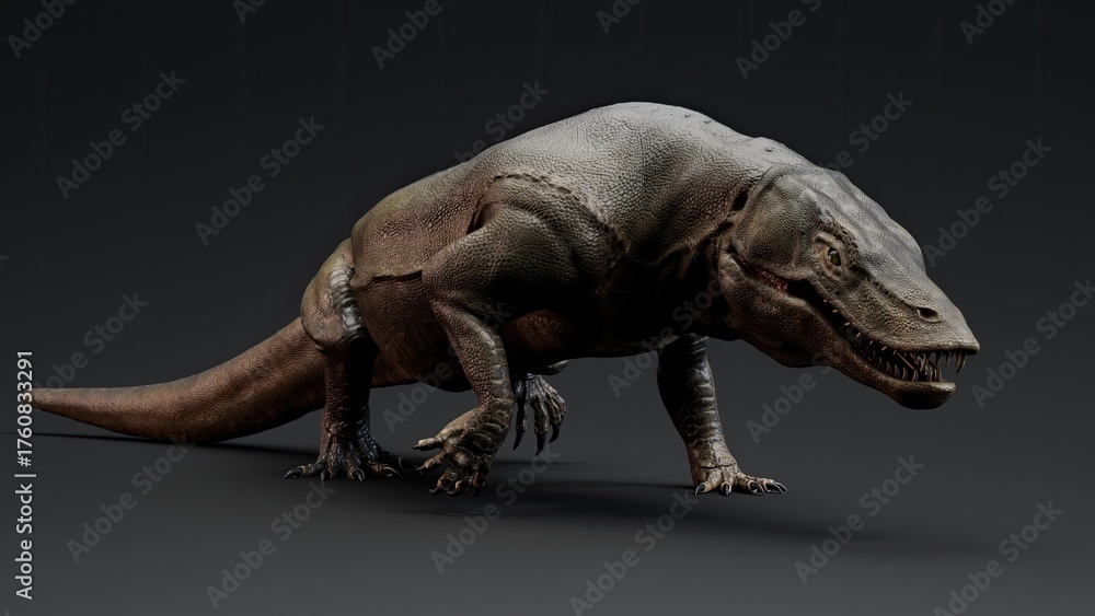 Obraz premium Megalania of background. 3d model rendering