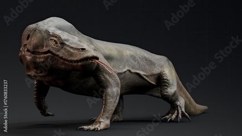 Wallpaper Mural Megalania of background. 3d model rendering Torontodigital.ca