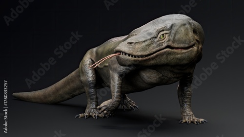 Wallpaper Mural Megalania of background. 3d model rendering Torontodigital.ca