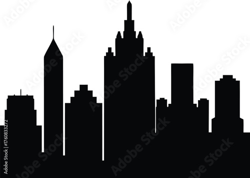 Charlotte skyline horizontal banner. Black and white silhouette of Charlotte, North Carolina Vector. Charlotte North Carolina Skyline Vector Silhouette Illustration