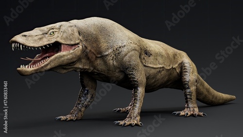 Wallpaper Mural Megalania of background. 3d model rendering Torontodigital.ca